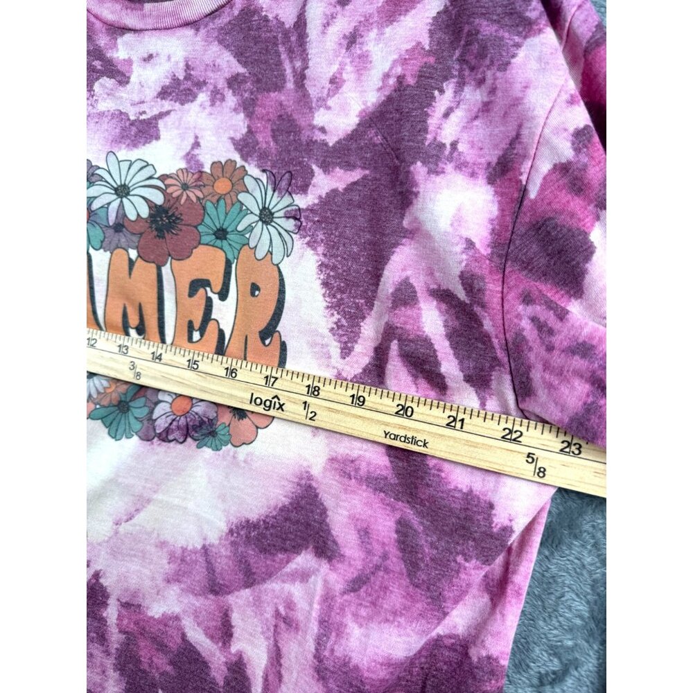 Gildan Womans Shirt Floral Tie-Dye Summer T-Shirt X-Large Beach Lake Vibes Top - Picture 6 of 7